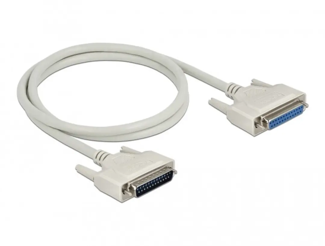 Delock D-Sub 25 Male Naar Female Seriekabel 1m - Beige