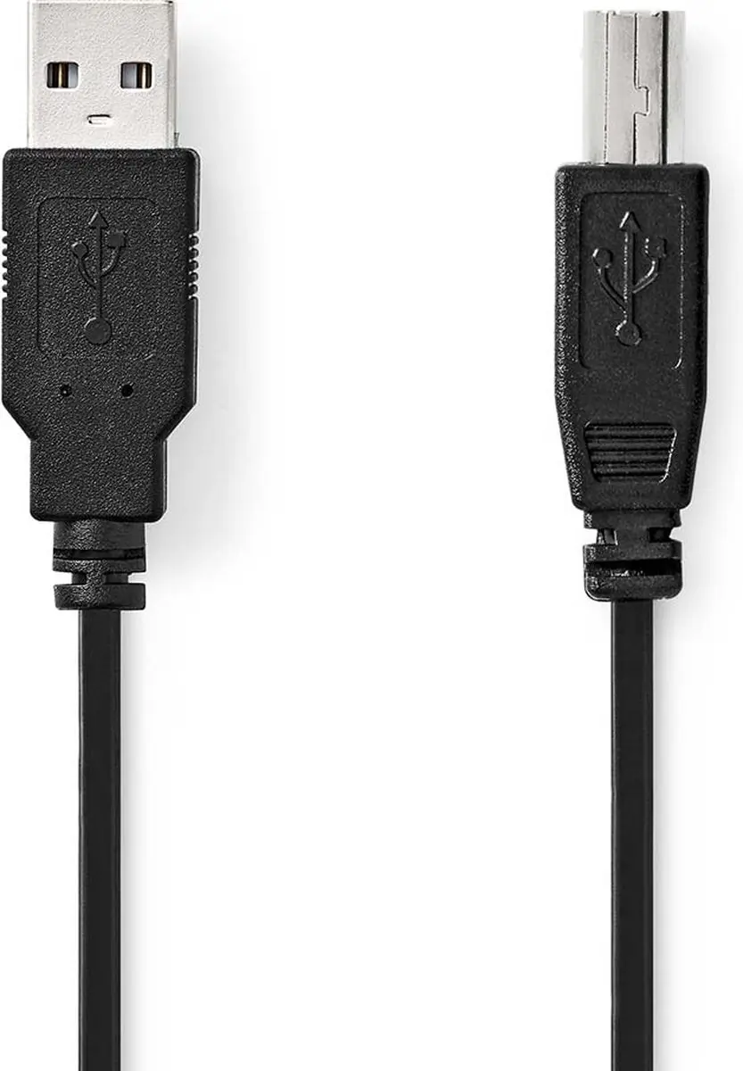 Nedis USB 2.0 A-B Kabel 2m - 10W 480Mbps - Zwart