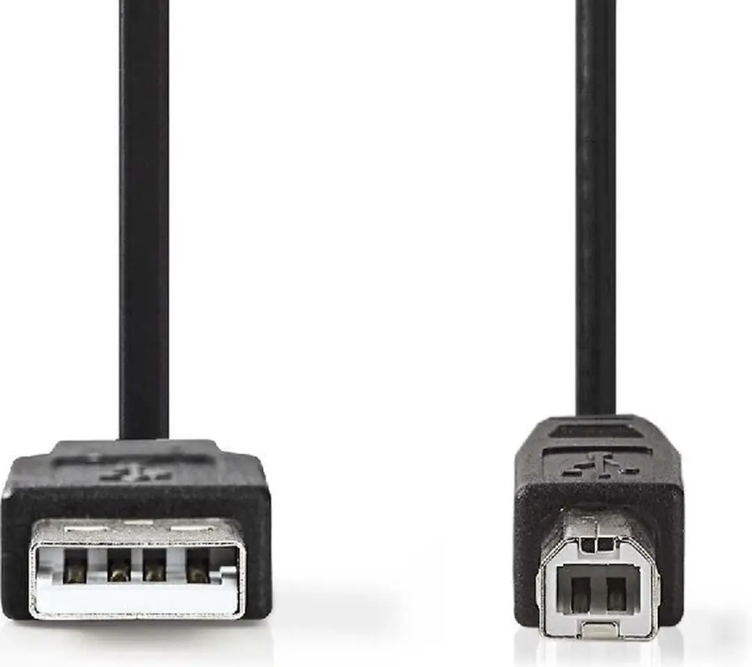 Nedis USB 2.0 A-B Kabel 2m - 10W 480Mbps - Zwart