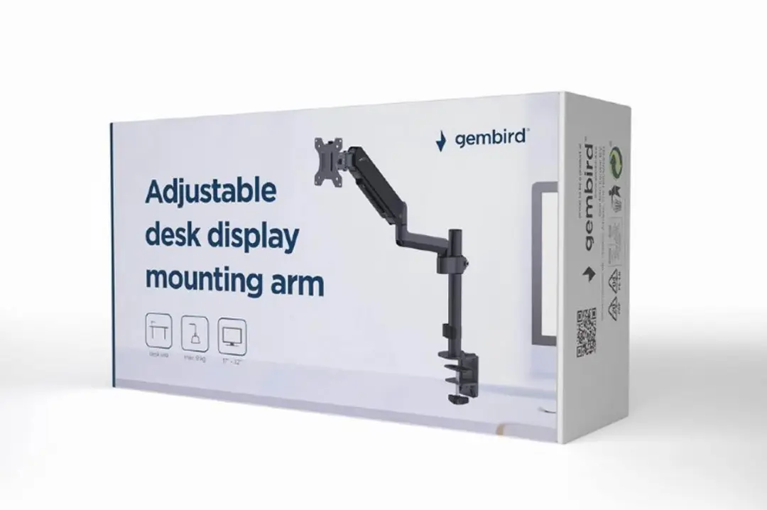 Gembird MA-DA1P-01 Monitorarm - 17-32" - 9 kg - Zwart
