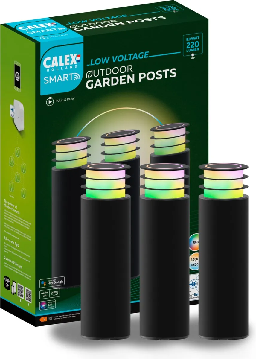 Calex Smart Outdoor 24V RGB/Wit Grondspots - Set van 3