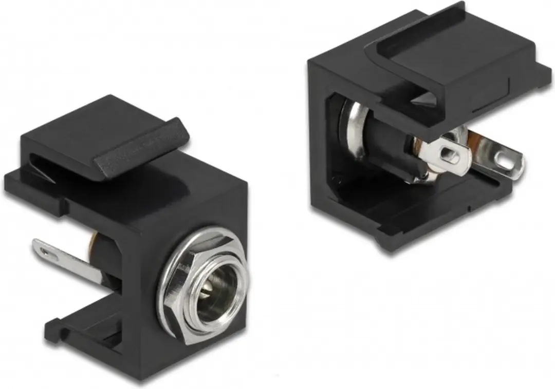 Delock Keystone Module DC 5.5x2.1mm - Vrouwelijk - Zwart
