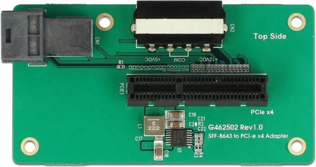 Delock SFF-8643 naar PCIe x4 Adapter - Zwart/ Groen