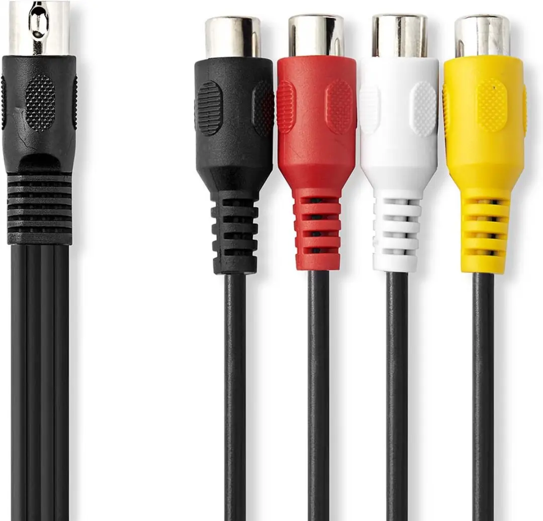 Nedis DIN-Audiokabel CAGL20450BK02 - 4x RCA - 0.20m - Zwart