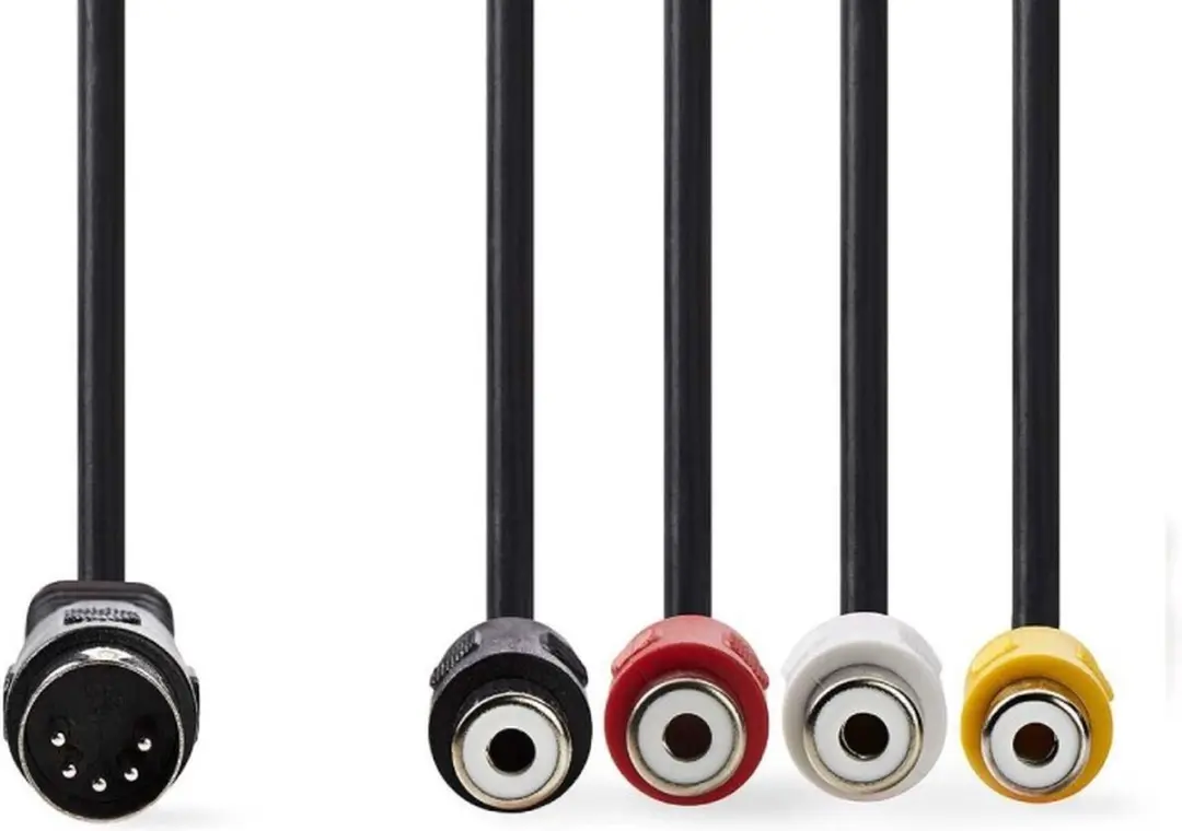 Nedis DIN-Audiokabel CAGL20450BK02 - 4x RCA - 0.20m - Zwart