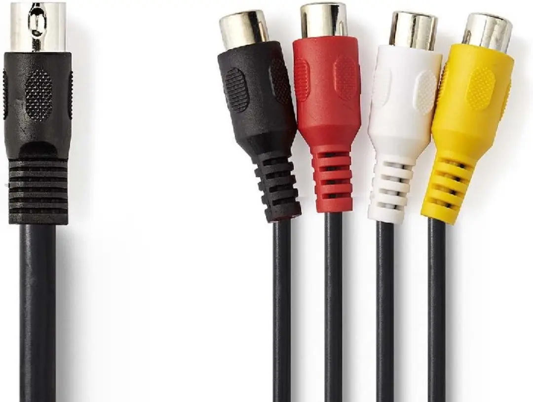 Nedis DIN-Audiokabel CAGL20450BK02 - 4x RCA - 0.20m - Zwart