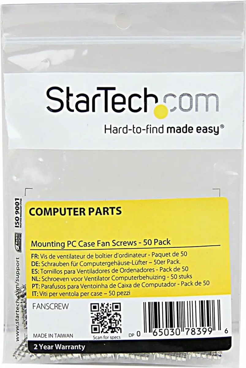 Startech Ventilatorschroeven 10mm - 50 Stuks
