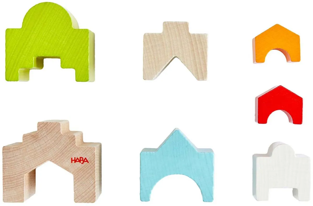 Haba Houten Stapeltoren Huis op Huis - 6 Stuks - Multicolor