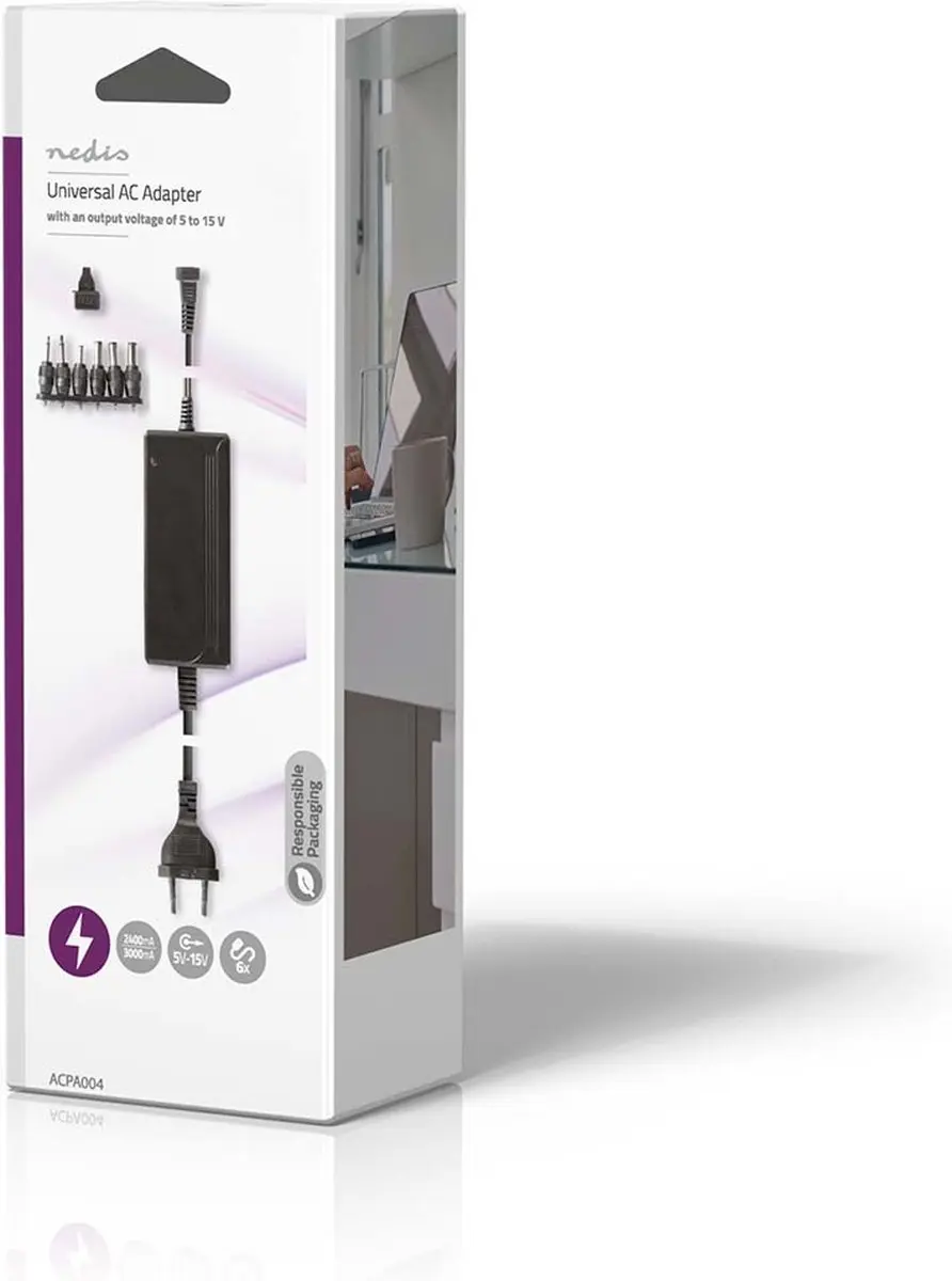 Nedis ACPA004 Universele AC-Stroomadapter 36W - Zwart