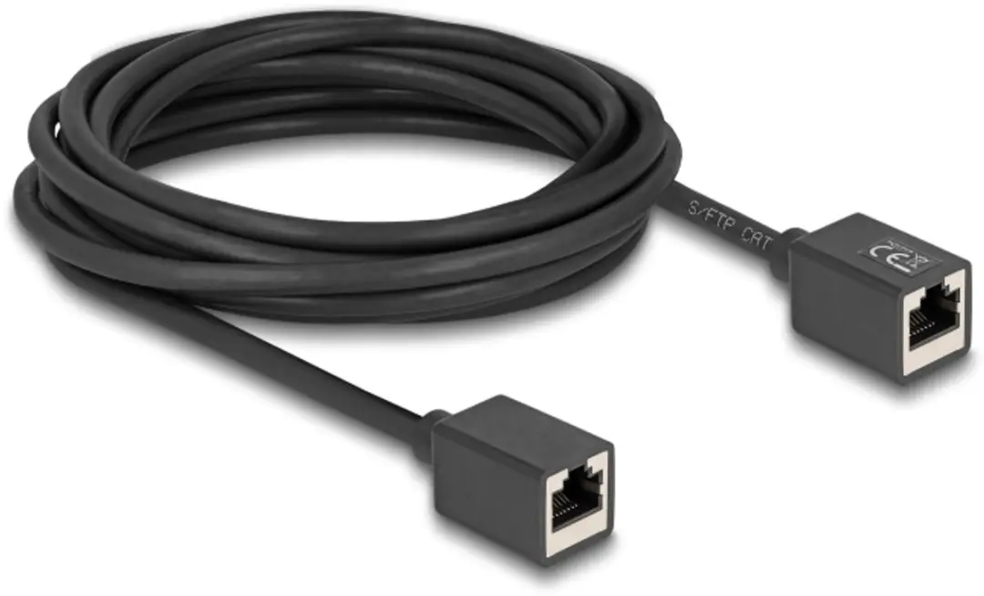 Delock RJ45 Coupler Cat.6A S/FTP 5m - Zwart