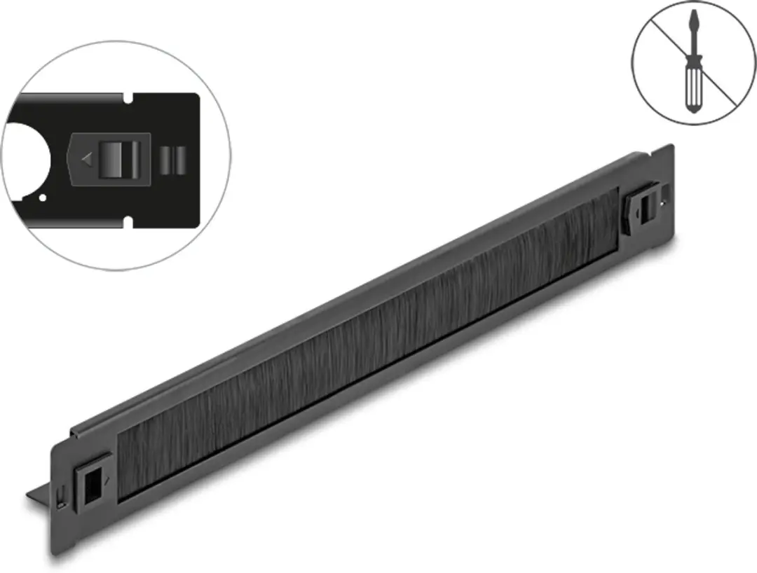 Delock 19" Brush Strip 1U - Zwart