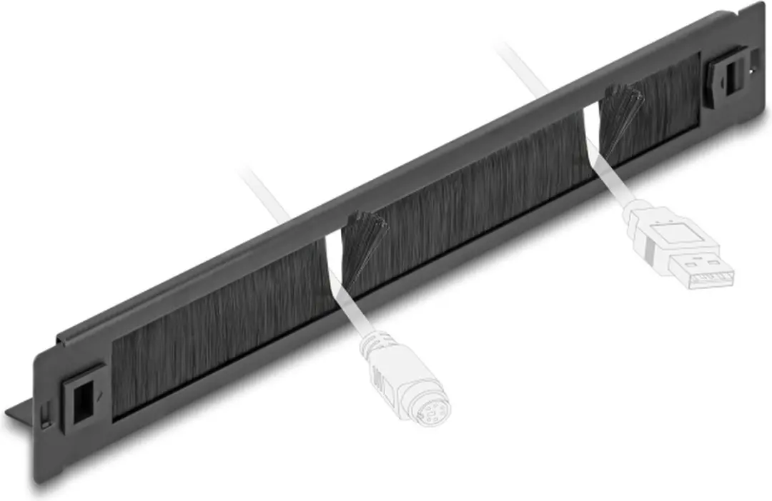 Delock 19" Brush Strip 1U - Zwart