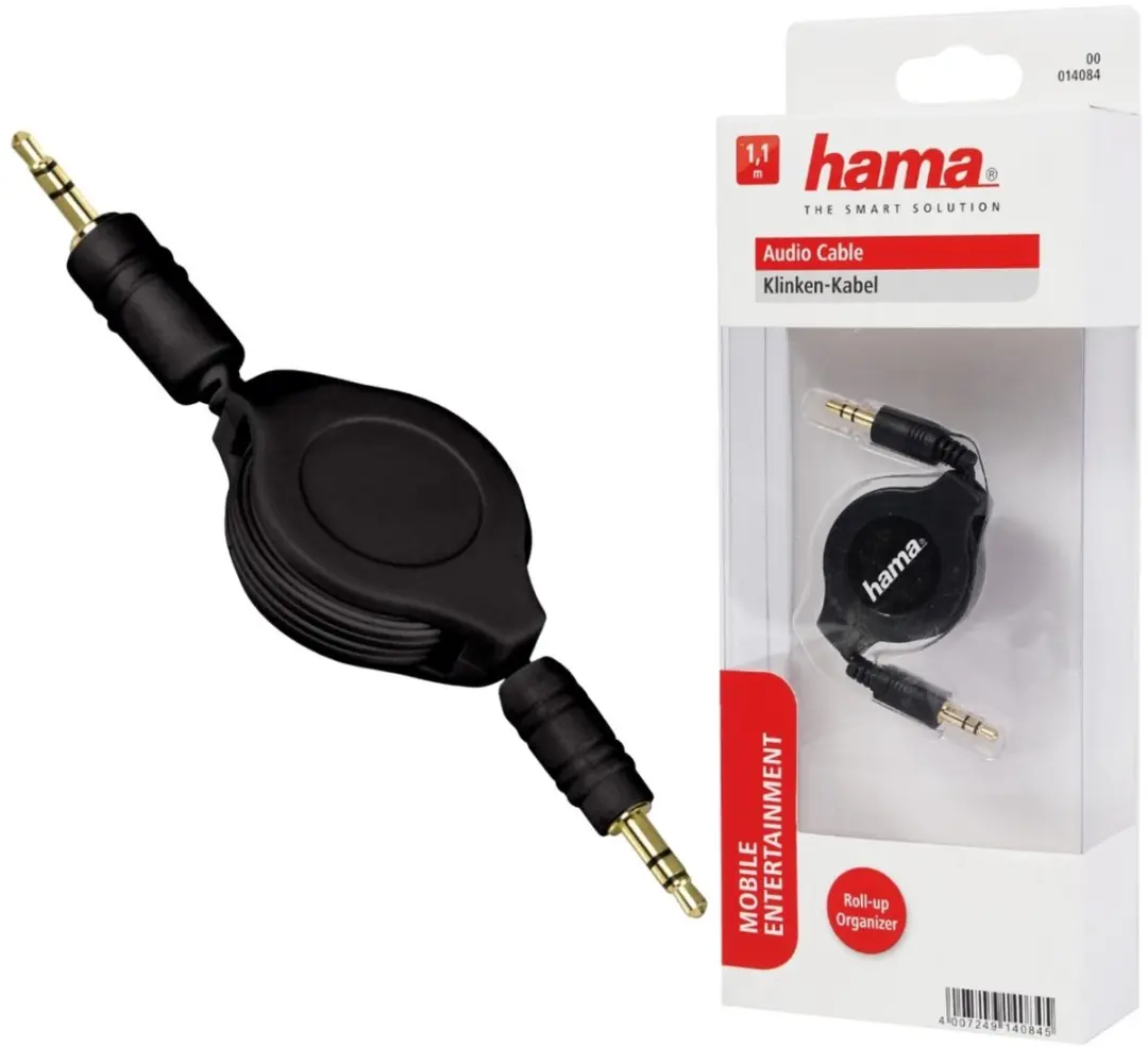 Hama Roll Up Jack 3,5mm PL - Zwart