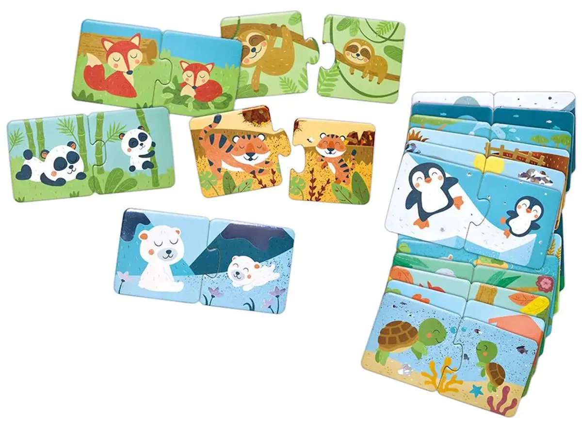 Hape Parenpuzzel Dierenfamilie E1664 - 36 Stuks - Multicolor - afbeelding 3 van 3
