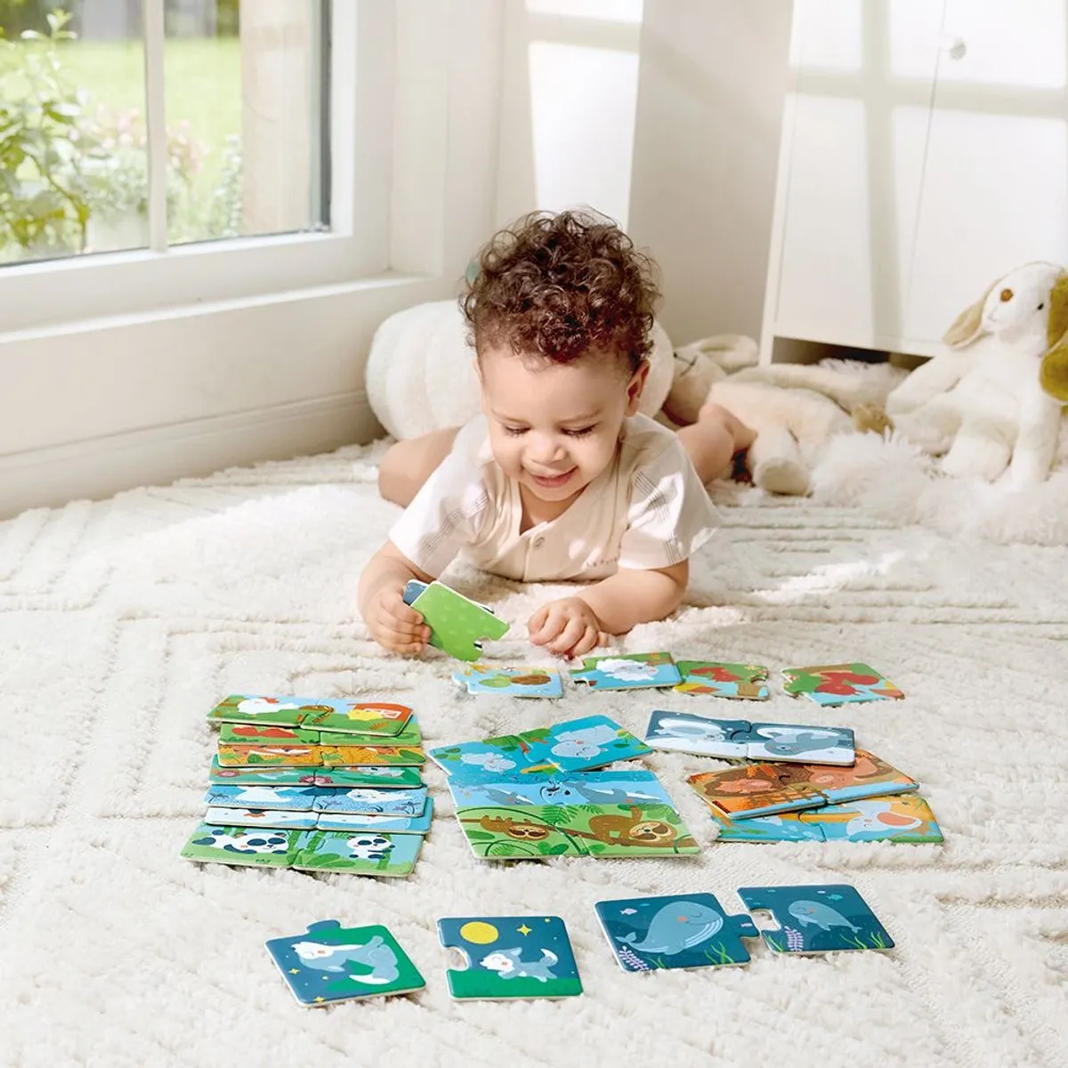 Hape Parenpuzzel Dierenfamilie E1664 - 36 Stuks - Multicolor - afbeelding 2 van 3