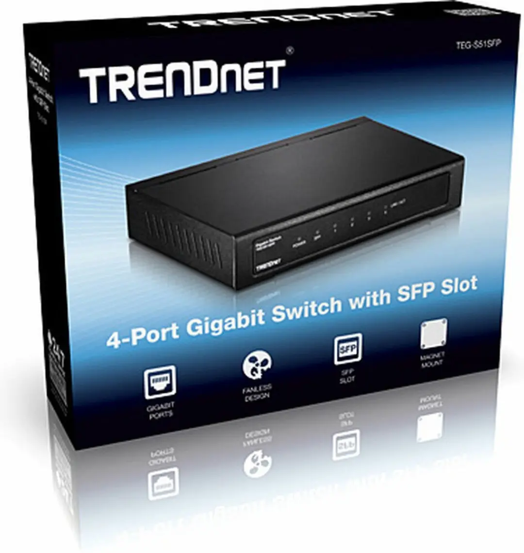 Trendnet TEG-S51SFP Gigabit Ethernet Switch - Zwart