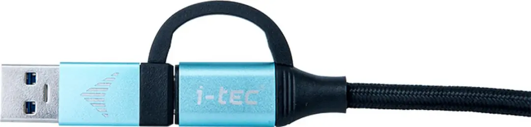 I-tec USB-C Kabel C31USBCACBL 1m - Zwart/Blauw