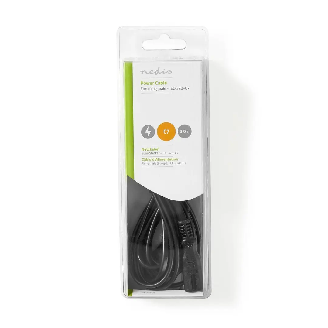 Nedis Stroomkabel PCGB11040BK30 - 3m - Euro Male IEC-C7 - Zwart
