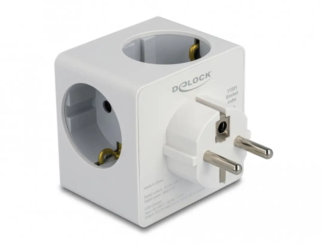 Delock Multi Socket Cube 3-Weg - USB PD 20W Wit