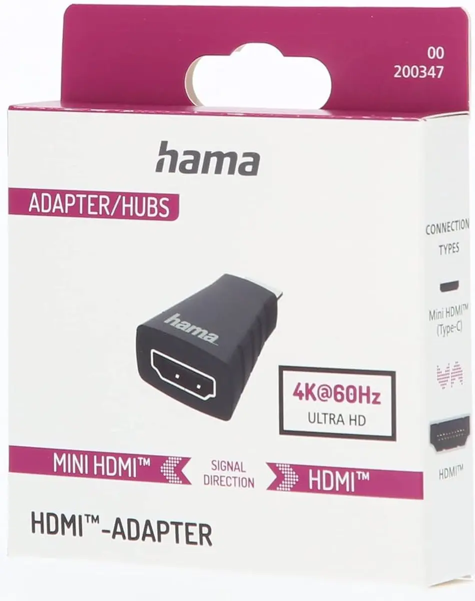 Hama Mini-HDMI naar HDMI Adapter 4K - Zwart