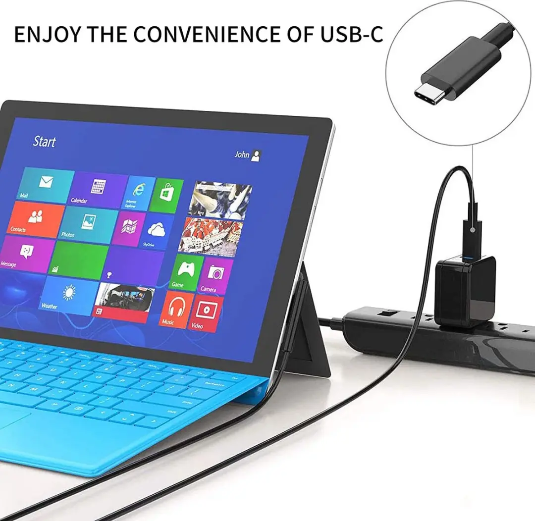 NÖRDIC SURF-106 USB-C Oplaadkabel 45W - 2m - Zwart