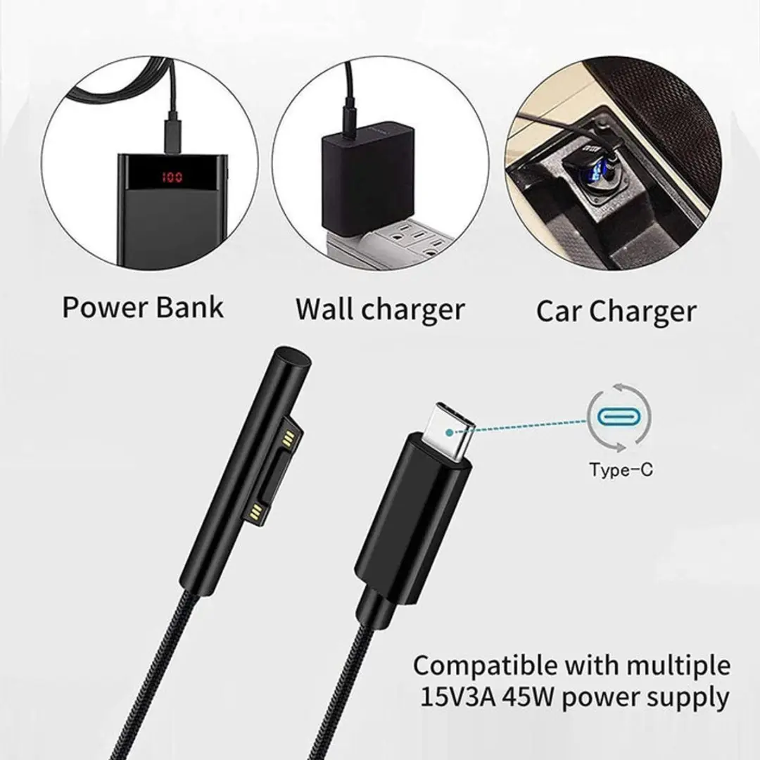 NÖRDIC SURF-106 USB-C Oplaadkabel 45W - 2m - Zwart