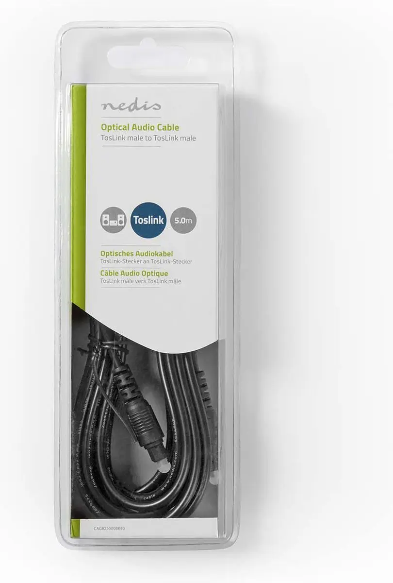 Nedis Optische Audiokabel CAGB25000BK50 - 5m - Zwart