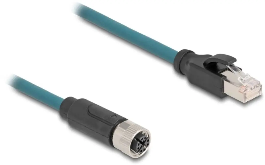 Delock M12 8-pins X-gecodeerd Industriële Netwerkkabel CAT6a 0,5m