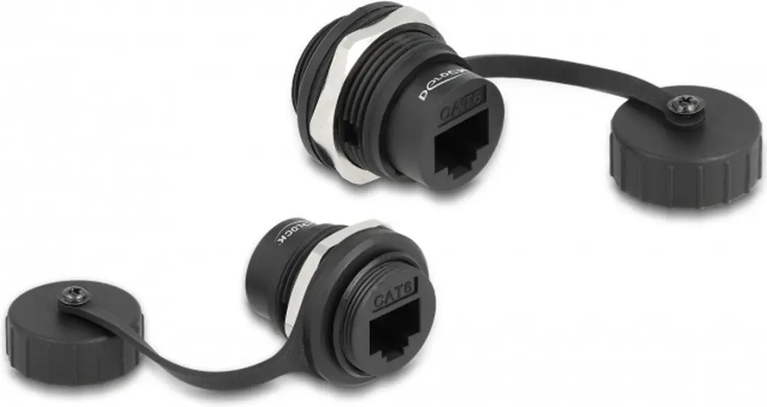 Delock CAT6 RJ45 Connector - IP67 Waterdicht - Zwart