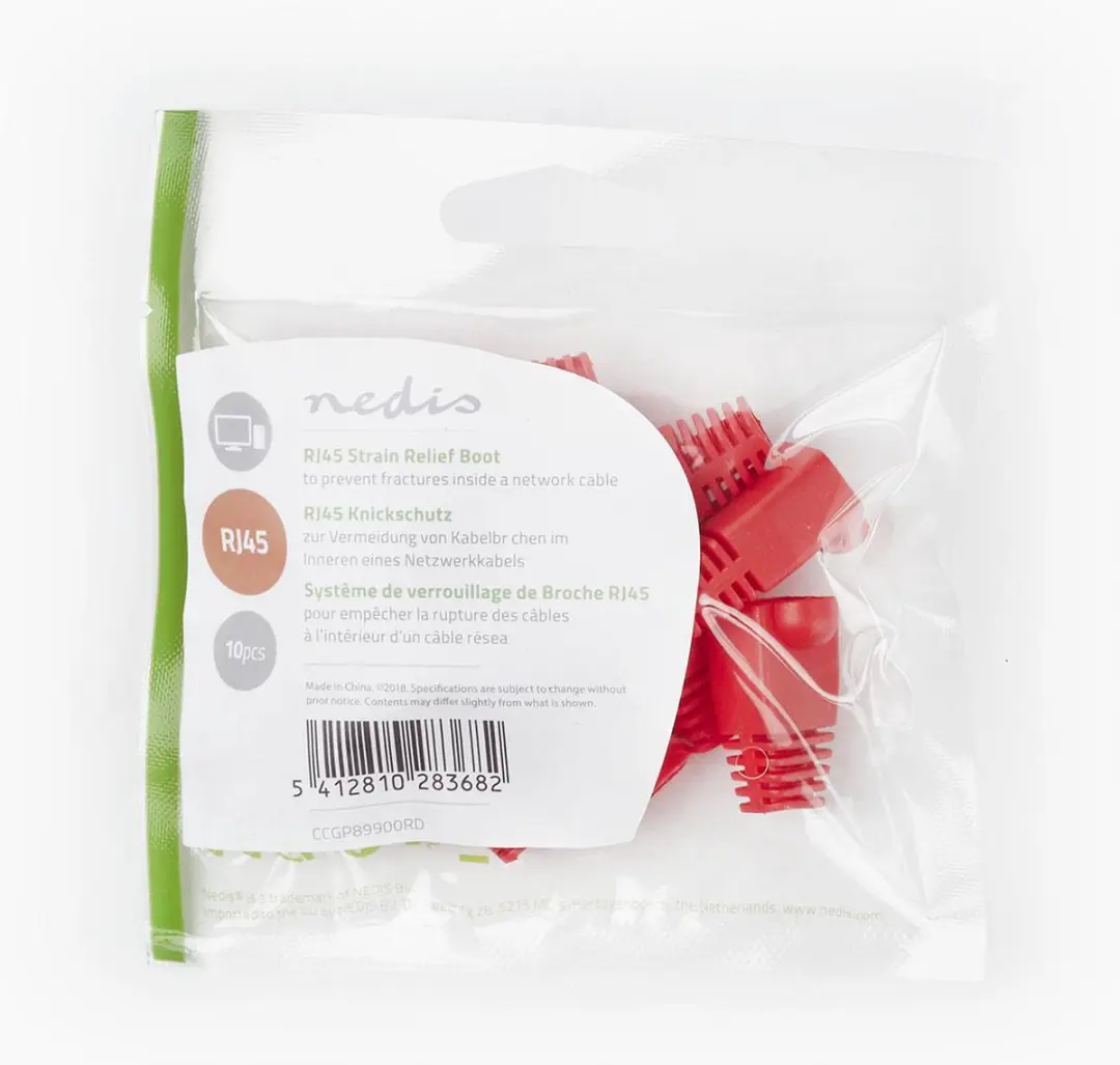 Nedis RJ45 Trekontlasting - 10 Stuks - Rood