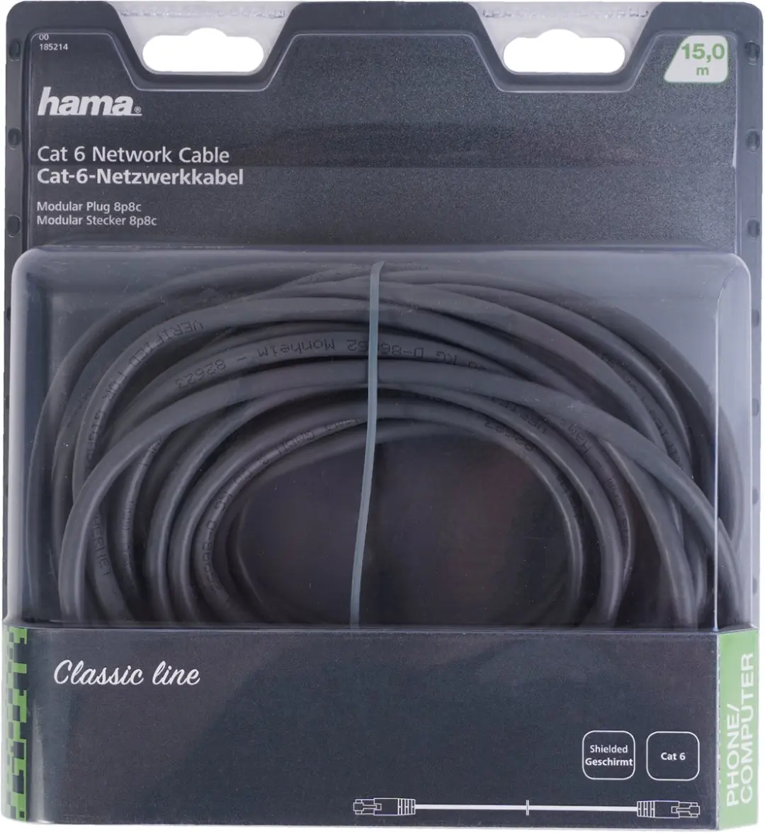 Hama CAT6 STP Netwerkkabel 15m - Grijs