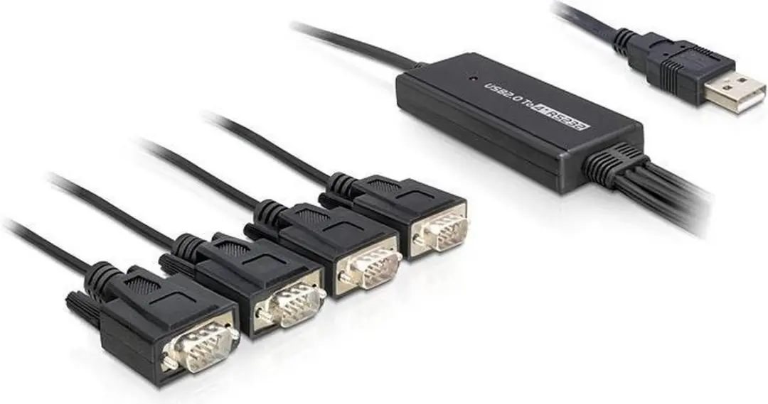Delock USB 2.0 Adapter 4x Seriële Poorten