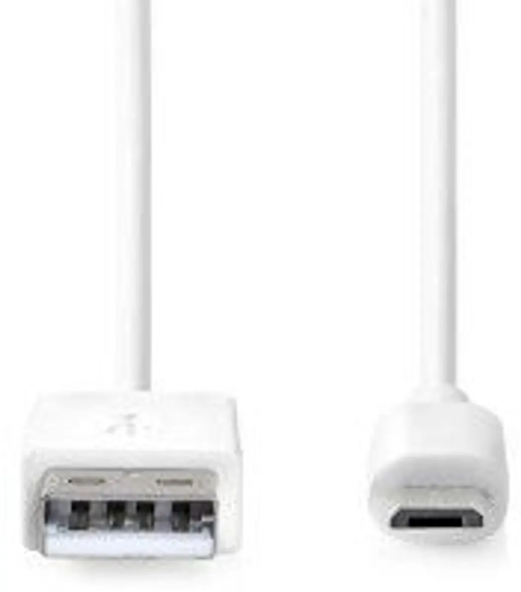 Nedis USB 2.0 A naar Micro-B Kabel 12W 1m - Wit