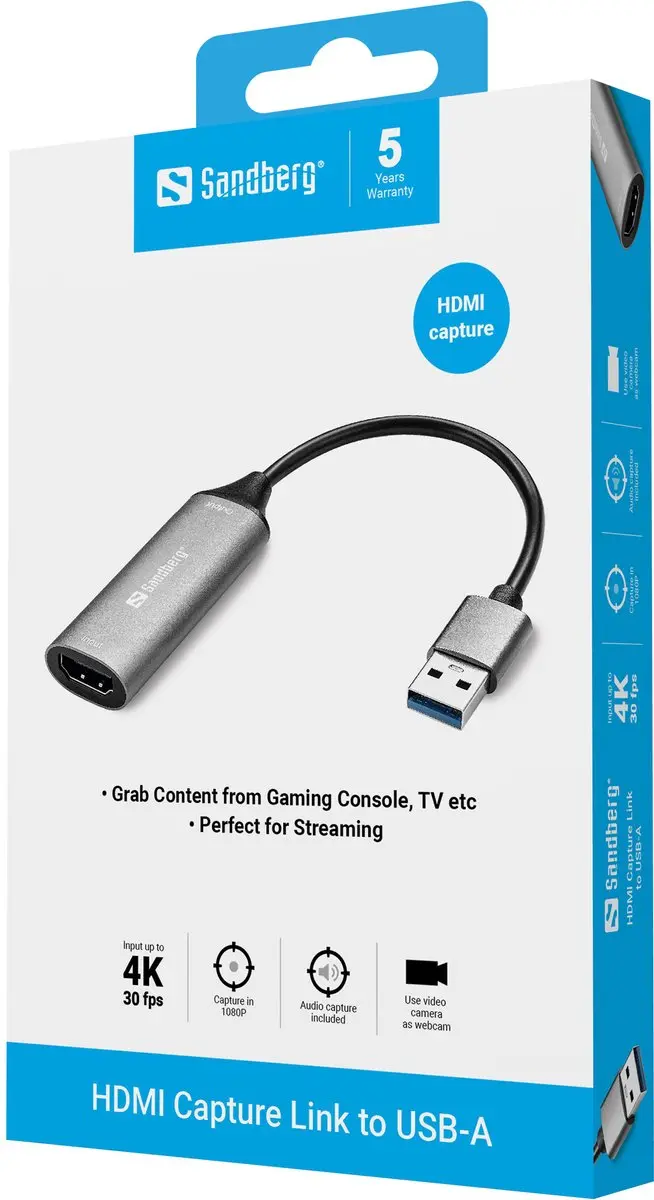 Sandberg 133-19 USB 3.0 naar HDMI Adapter - Grijs