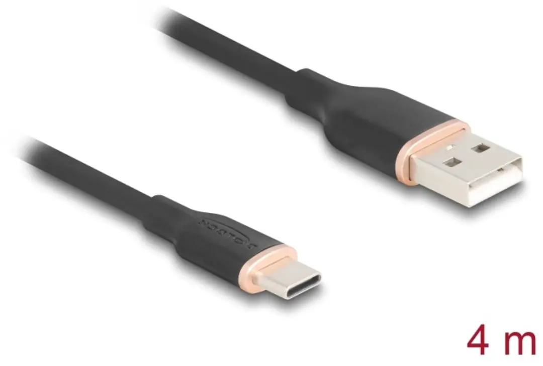 Delock USB 2.0 Kabel Type-A naar Type-C 4m - Zwart