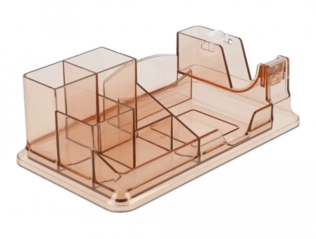 Delock Desk Organizer Transparant Bruin
