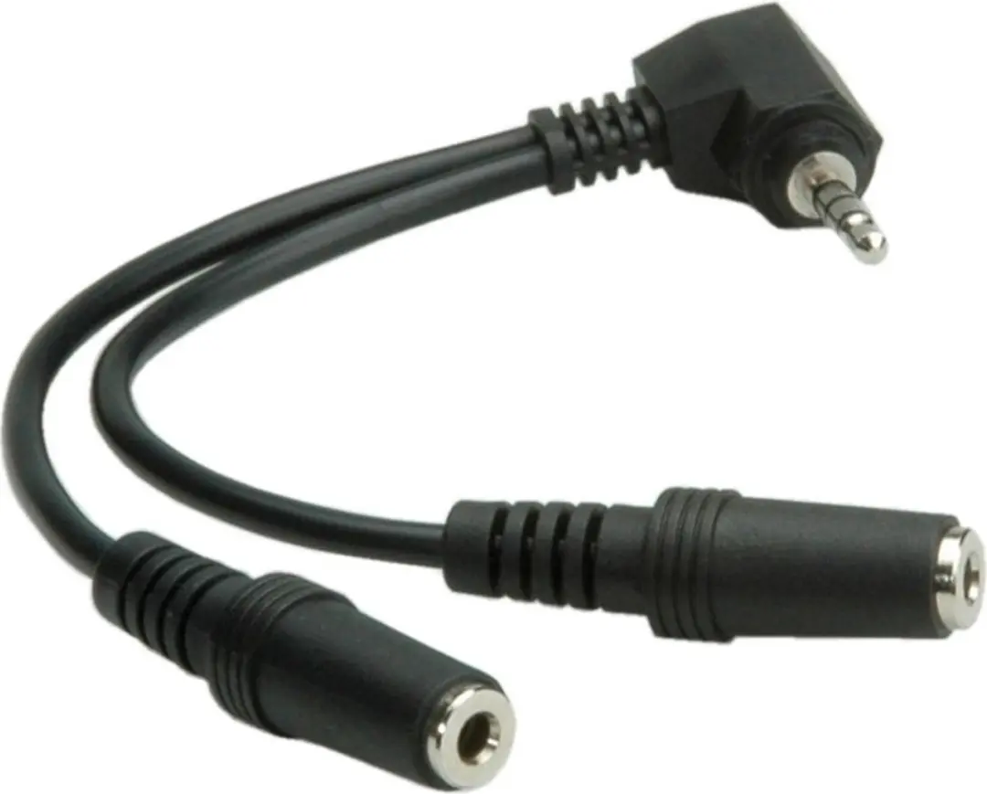 Roline 3,5mm 4-polig Headsetadapter Haaks - 0,15m