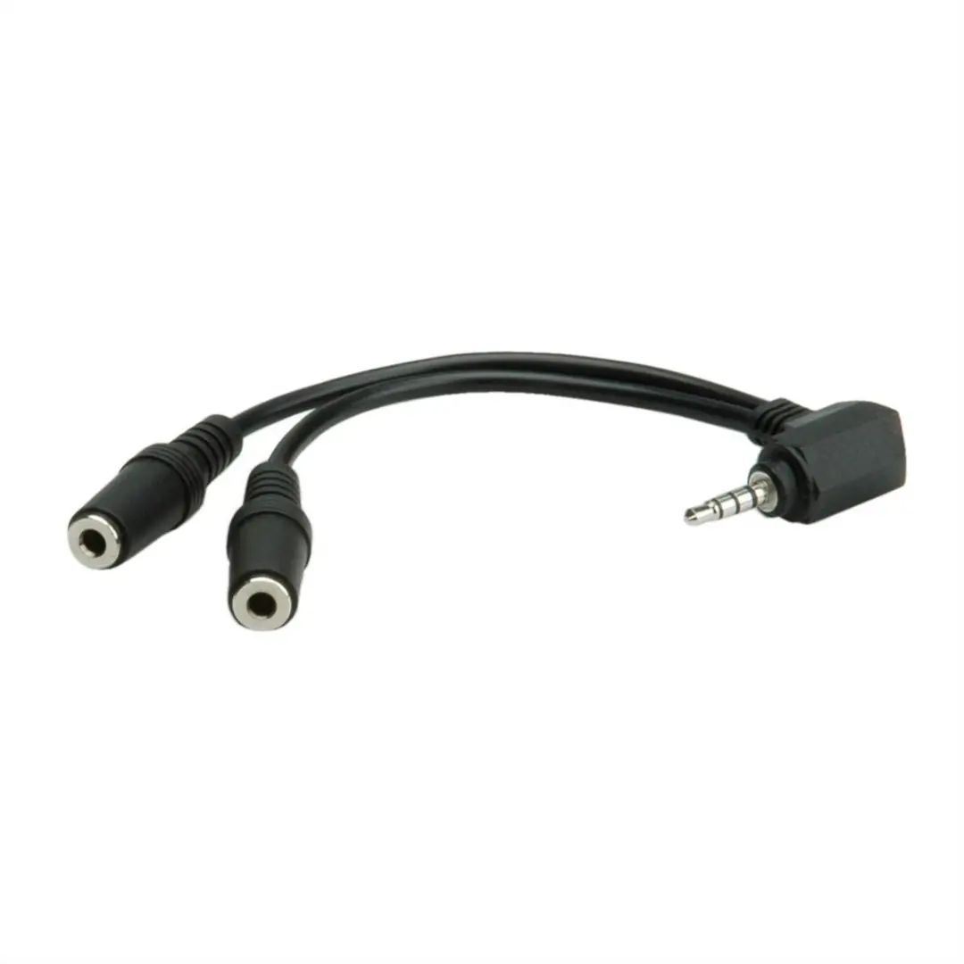 Roline 3,5mm 4-polig Headsetadapter Haaks - 0,15m