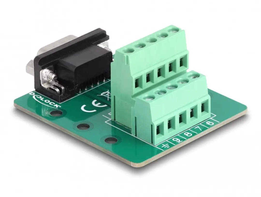 Delock D-Sub 9 Pin Male naar Terminal Block - Groen