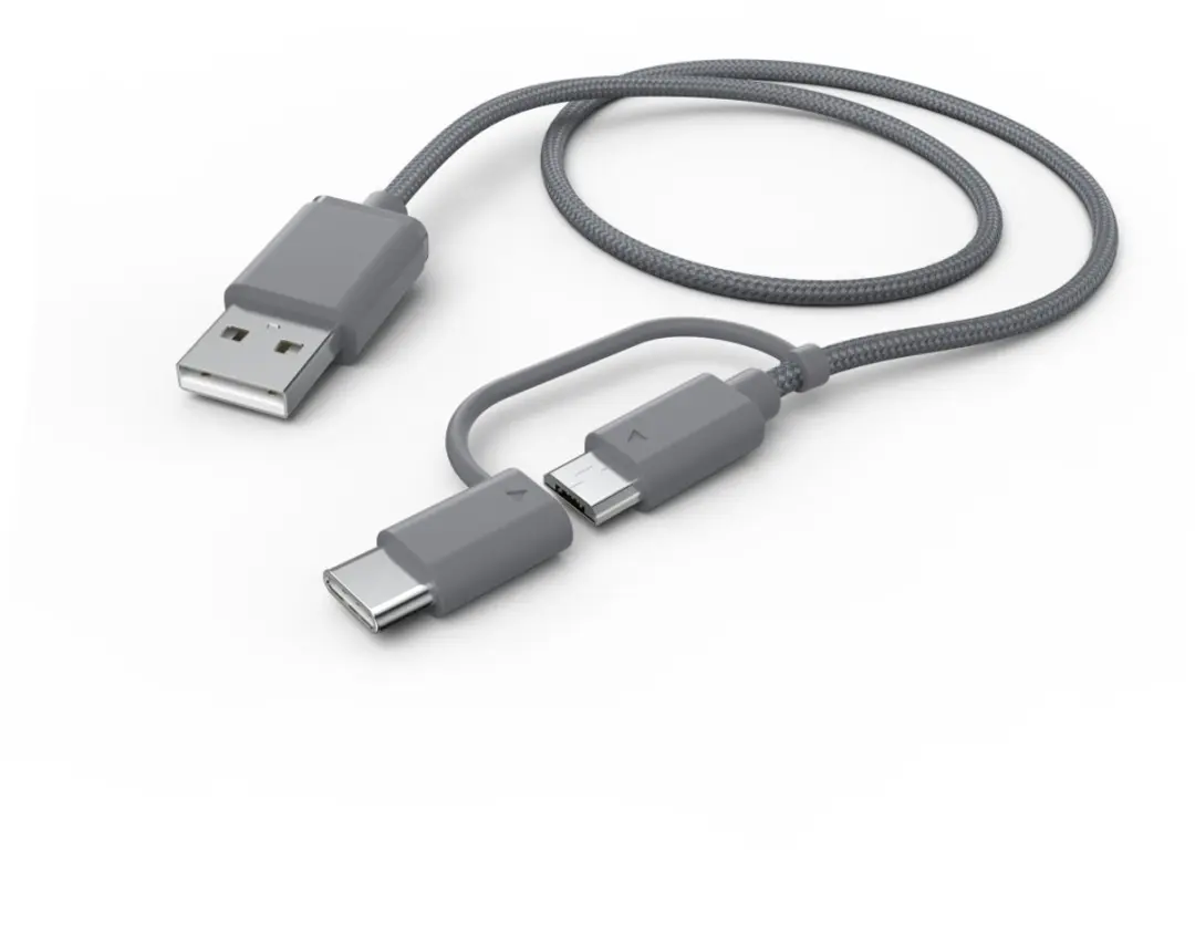 Hama 00187224 USB-kabel USB 2.0 1 m USB A Micro-USB A Grijs