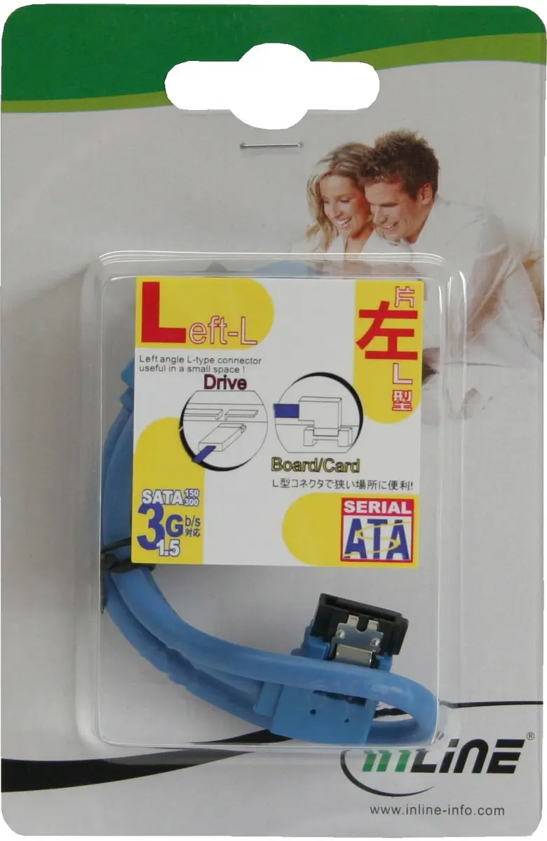InLine SATA Datakabel 6 Gbit/s 0,5m - Blauw