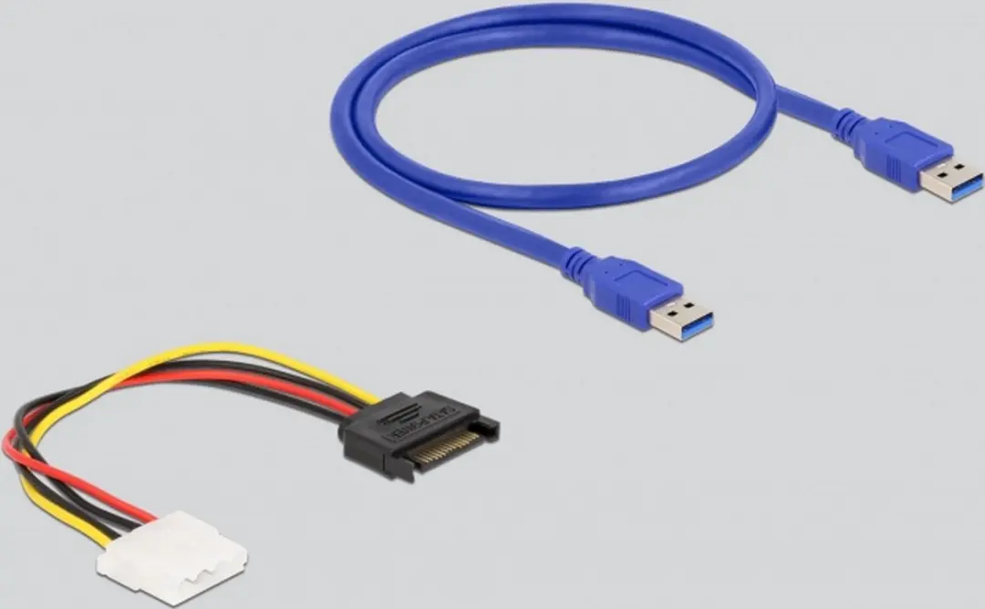 Delock PCIe x1 naar x16 Riserkaart - 60cm USB-kabel - Zwart/Blauw/Grijs