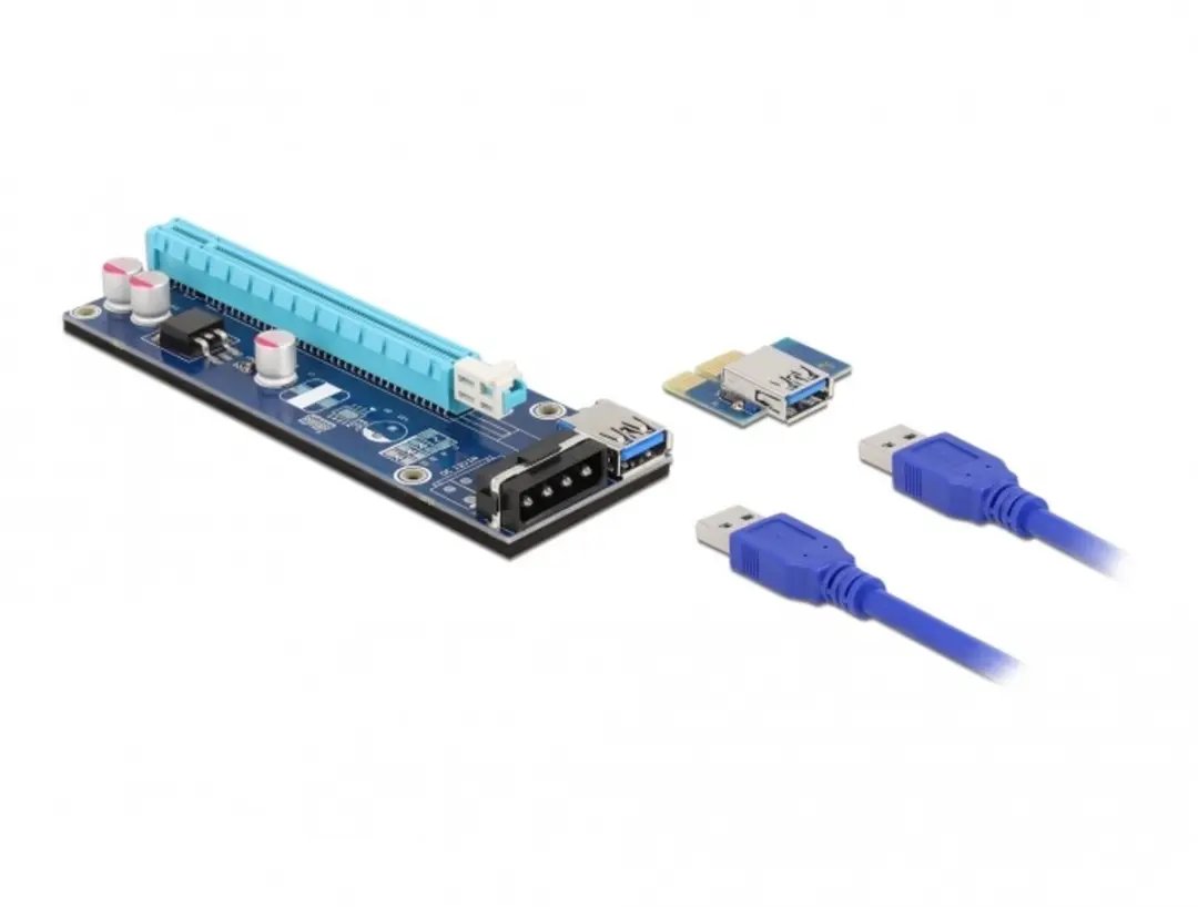 Delock PCIe x1 naar x16 Riserkaart