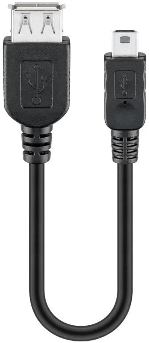 Goobay USB2.0 Mini B naar USB-A Adapter - 10 Stuks - 0,20m - Zwart