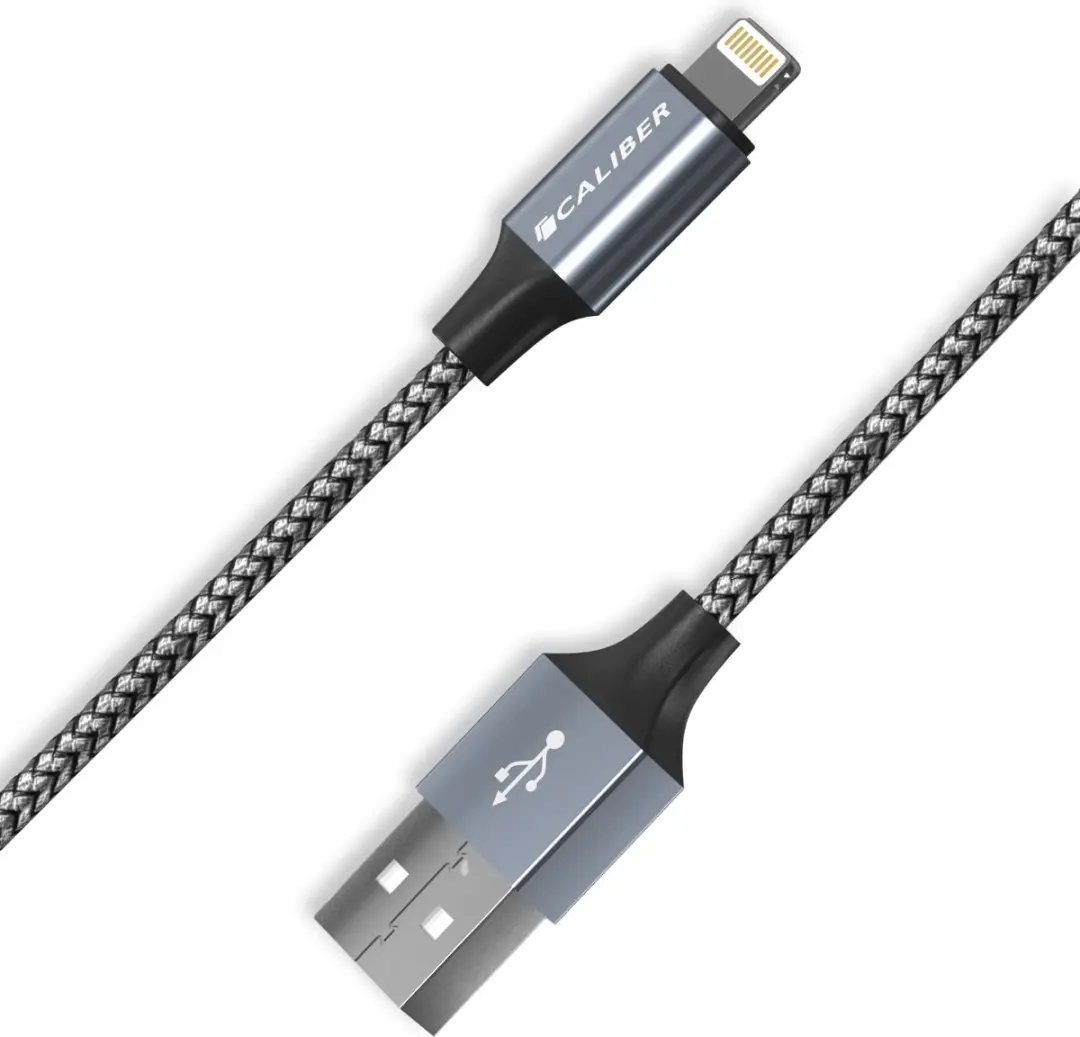 Caliber iPhone Lightning USB Kabel CL-UL-1PACK - Zwart/Grijs