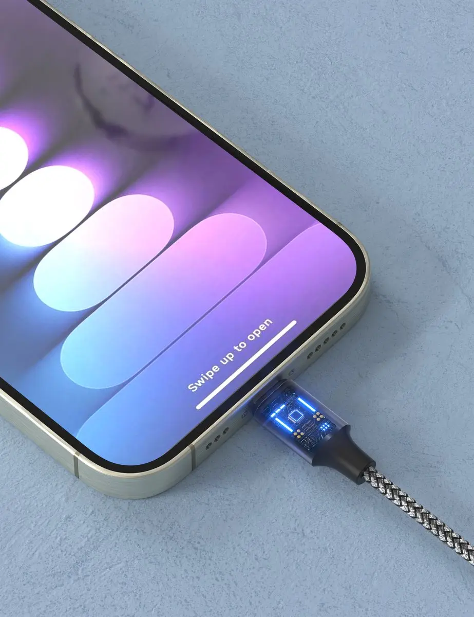 Caliber iPhone Lightning USB Kabel CL-UL-1PACK - Zwart/Grijs