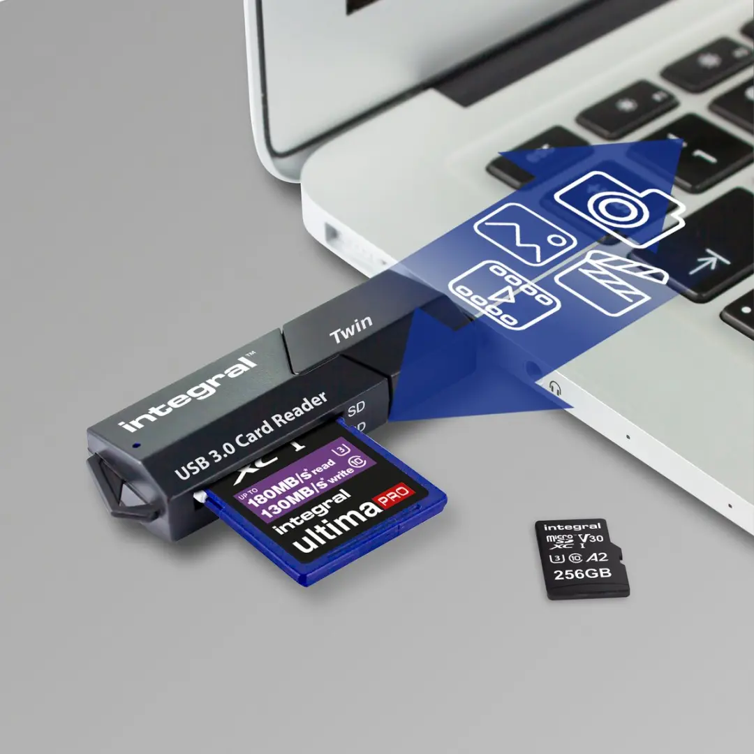 Integral INCRUSB3.0SDMSDV3 USB 3.0 Kaartlezer - Black