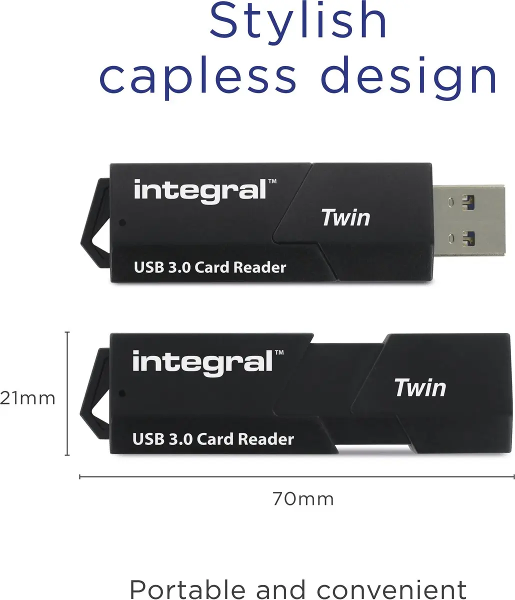Integral INCRUSB3.0SDMSDV3 USB 3.0 Kaartlezer - Black