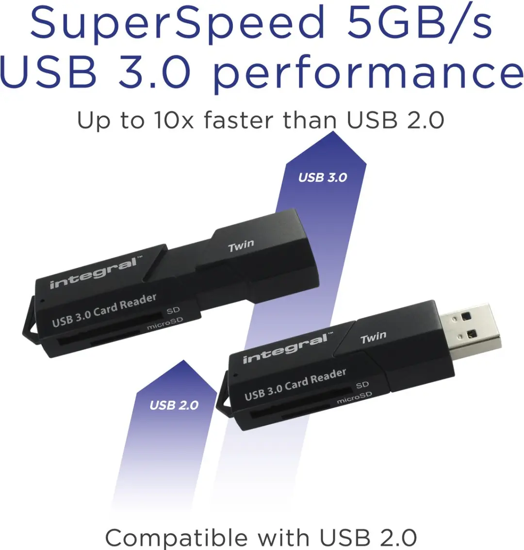 Integral INCRUSB3.0SDMSDV3 USB 3.0 Kaartlezer - Black - afbeelding 6 van 6