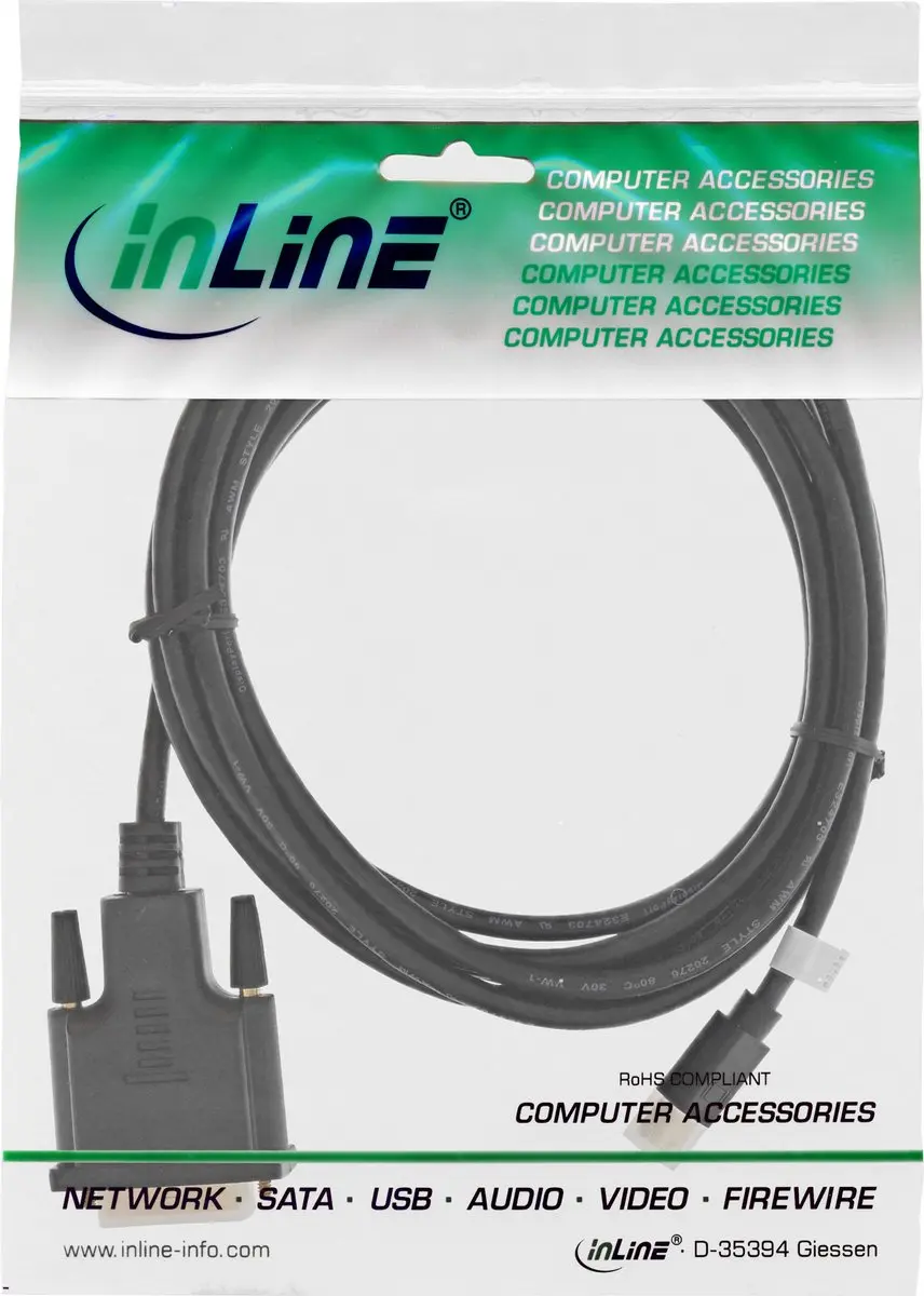 InLine Mini DisplayPort naar DVI Kabel 1,5m - Zwart